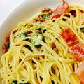 ごま♡'s cooksnap of when they made 納豆とベーコンの和風パスタ♡.