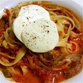 こっとんC's cooksnap of when they made なすとモッツァレラのトマトソースパスタ.