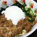 ﾍﾞｰｽﾒｲｸ's cooksnap of when they made ネバネバ納豆汁無しラーメン.