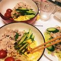 SlothWoman's cooksnap of when they made 豚しゃぶ冷やし中華.