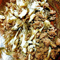 nonkomomo's cooksnap of when they made 舞茸とひき肉のにんにく炒め.