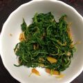 こたつねこくん's cooksnap of when they made にんじんの葉のおひたし.