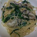 美和マミー's cooksnap of when they made 極旨パスタ～牡蠣と春菊を味わう.