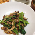 ●oあさみo●'s cooksnap of when they made 小松菜ひき肉炒め.