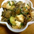 ラビスター's cooksnap of when they made 鶏肉茄子きゅうりのショウガ醤油ごま和え.