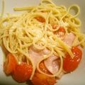 liutan's cooksnap of when they made トマトと生ハムのパスタ.