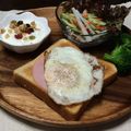 かおﾆｬﾝ子's cooksnap of when they made ハムチーズトースト＊目玉焼きのせ.