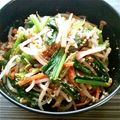 N0Nchan9's cooksnap of when they made 小松菜・人参・もやしのピリ辛ナムル♪.