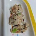 サビエルっ子's cooksnap of when they made 離乳食後期☆鮭と野菜の豆腐ハンバーグ.