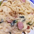 Mikurinako's cooksnap of when they made 簡単！あるもので、クリームパスタ☆.