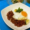 HIRABAMI's cooksnap of when they made エスニック牛挽肉の温玉のせ.