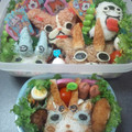 rie1213's cooksnap of when they made 妖怪☆コマさんとこまじろうのキャラ弁☆.