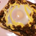 okkk2's cooksnap of when they made 目玉焼き納豆トースト☆.