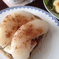 konijntjes's cooksnap of when they made 梨のクリームチーズトースト♡.