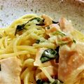 Chizu404's cooksnap of when they made 鮭とほうれん草のクリームパスタ.