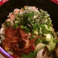 とまとま１０'s cooksnap of when they made アボカドなめ茸和え素麺.