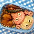 yuzuokaki's cooksnap of when they made 簡単★可愛いスライムタワーキャラ弁.