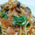 ジョンリークッカー's cooksnap of when they made ベーコンのトマトソースパスタ☆娼婦風.