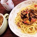 あっちゃゃゃん's cooksnap of when they made ナスしめじベーコンの簡単♡和風パスタ.