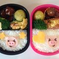 しっぽまん's cooksnap of when they made キャラ弁＊ハムで簡単＊ぶたさん弁当.
