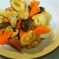 tomomani's cooksnap of when they made 鶏肉里芋れんこん人参で✿根菜のピリ辛煮✿.