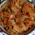 ビシビック's cooksnap of when they made 鶏むね肉とキャベツのキムチーズ丼.