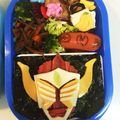 sukerie's cooksnap of when they made キャラ弁＊仮面ライダーガイムバロン弁当♪.