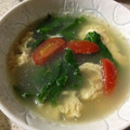 chiikoneko's cooksnap of when they made ふわふわ卵とレタスのスープ.