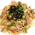ぴぉたん's cooksnap of when they made しめじとアスパラのたらこスパゲティー.