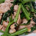 くりぺーこ's cooksnap of when they made 空芯菜と豚肉の生姜炒め.