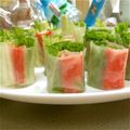 どらど～ら's cooksnap of when they made m水菜とカニかまのミニ生春巻き.