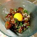 mayakira's cooksnap of when they made ☼居酒屋気分♪簡単まぐろユッケ.