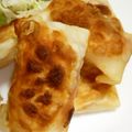 よもぎとヨーゼフ's cooksnap of when they made 餃子の皮で♪バジルとチーズの包み焼き♡.
