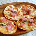 ののかーにゃ's cooksnap of when they made 餃子の皮ピザ.