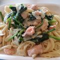 けんしんまる's cooksnap of when they made お手軽サーモンとほうれん草クリームパスタ.