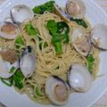 ♡moko♡'s cooksnap of when they made 春旬パスタ：菜の花とはまぐりのスパゲティ.