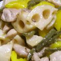 Rick_t's cooksnap of when they made 蓮根と鶏肉の黒酢炒め.