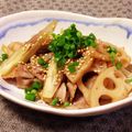 まめ39's cooksnap of when they made レンコンと豚肉茗荷の香味めんつゆ炒め♪.