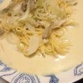 キャンベラ's cooksnap of when they made 簡単ランチ★舞茸と玉ねぎの豆乳パスタ.