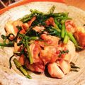 Hamimango's cooksnap of when they made 鶏と春菊の柚子胡椒ポン酢.