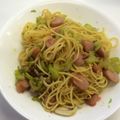 ちきぼん。's cooksnap of when they made セロリとソーセージのペペロンチーノ.