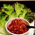 猫柳商店's cooksnap of when they made ピリ辛★納豆肉そぼろのレタス巻き.