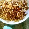 あーちゃん★27's cooksnap of when they made ウインナーとネギの焦がし醤油パスタ.