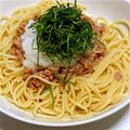 R7NDXX's cooksnap of when they made 混ぜるだけ！大葉とツナのおろしパスタ.