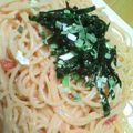 鬼嫁ちーちゃん's cooksnap of when they made 簡単❤明太子スパゲッティ.
