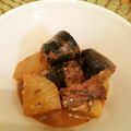 usaco：'s cooksnap of when they made お安いサバ味噌缶と大根で「サバ味噌煮」.