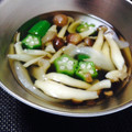 momojueves's cooksnap of when they made オクラときのこのとろみスープ.