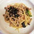 saku39717's cooksnap of when they made しめじとベーコンの和風パスタ.