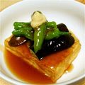 まっちゃなちゃっこ's cooksnap of when they made 茄子とししとうの素揚と揚げ豆腐の餡かけ.