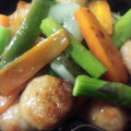 camarao's cooksnap of when they made 秋野菜と鶏だんごの黒酢和え.